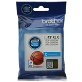 Brother LC431XLC Cyan Ink Cartridge, 500 Pages.